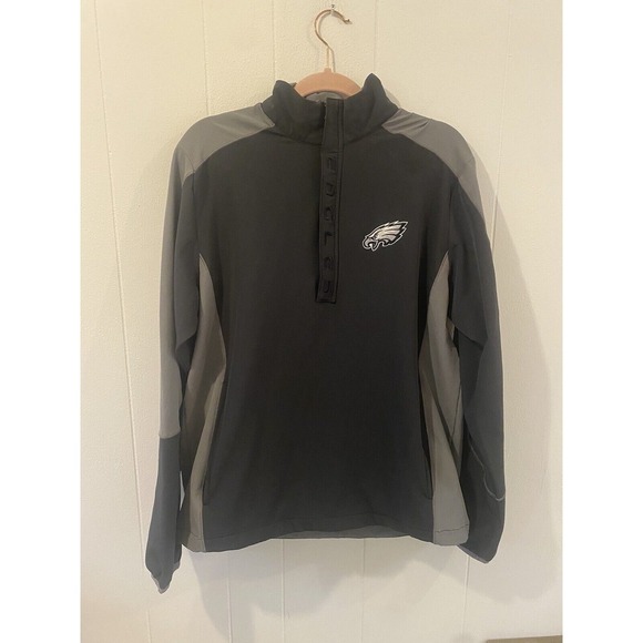 NFL Team Apparel 3/4 Zip Pullover Philadelphia Eagles Windbreaker Jacket - Picture 1 of 6